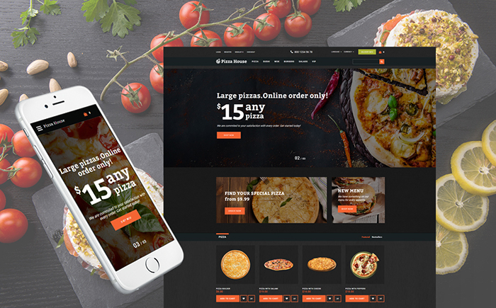 Fooder - Pizza Restaurant With Online Ordering System OpenCart Template
