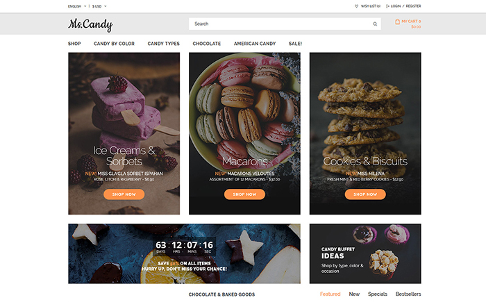 Sweet Shop Responsive OpenCart Template