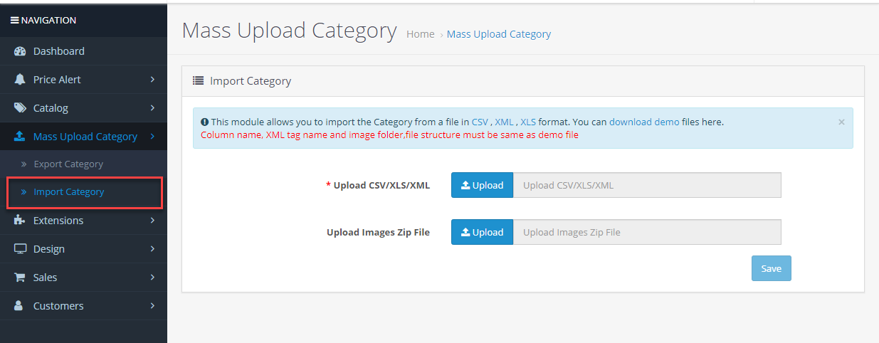 OpenCart - Opencart Bulk Category Upload