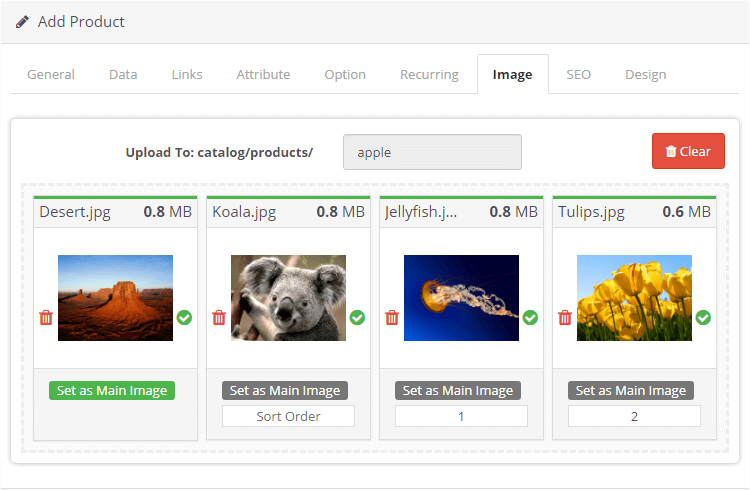 OpenCart - Quickly Add Product Images With Drag And Drop