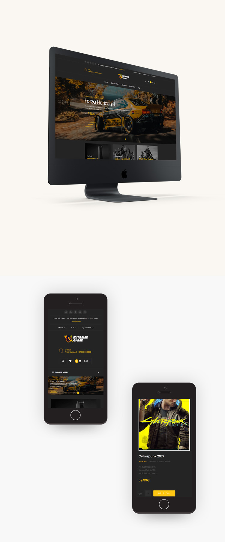 Extremegame - 游戏、运动、珠宝 - 响应式模板 Extremegame - Game, Sports, Jewelry - Responsive Template