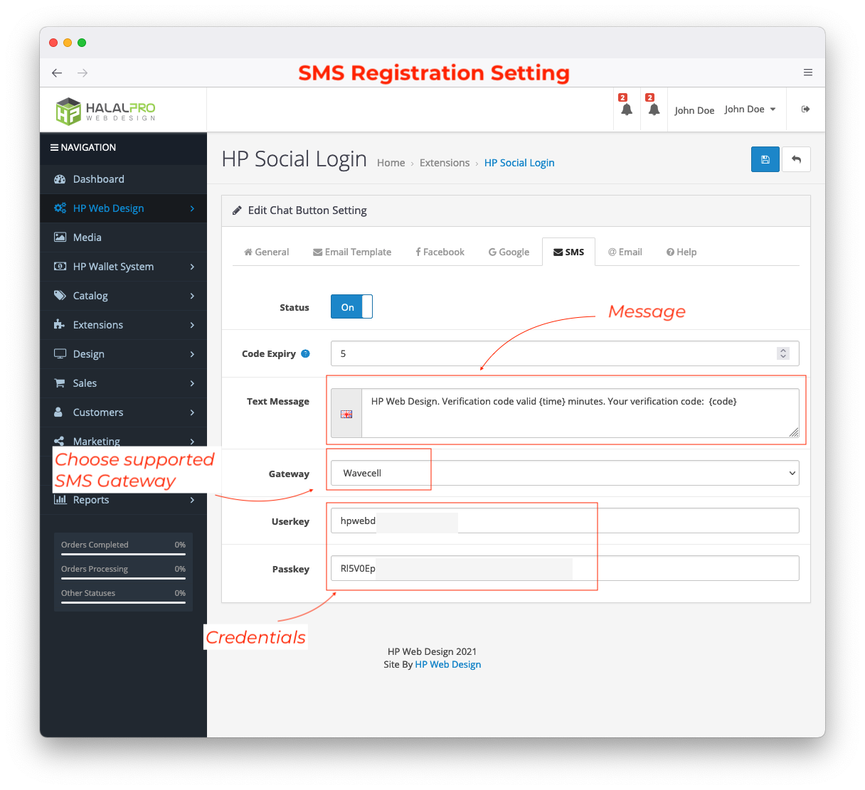 EasyAuth Social Login - OTP login via SMS & Social Login with FB