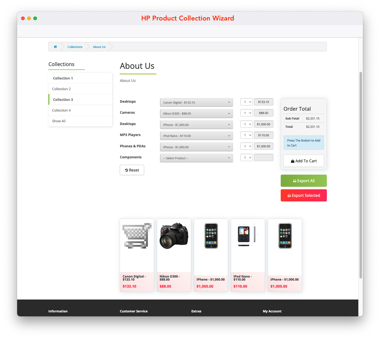 OpenCart - Product Category Collections + PDF Export[Advanced]