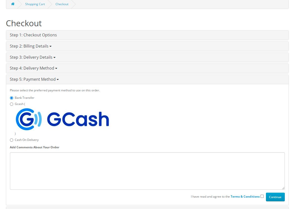 gcash payment on Opencart 