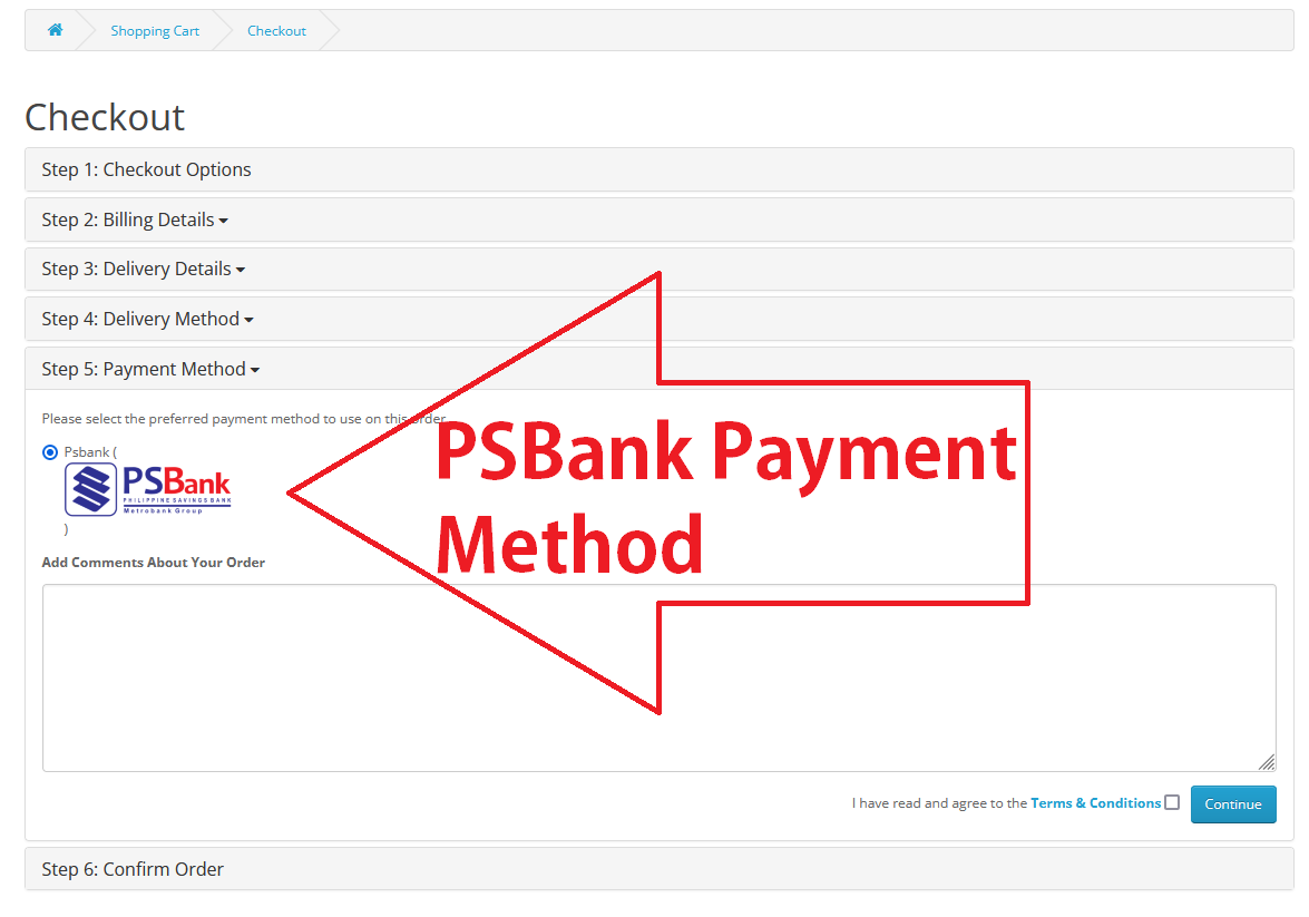 Psbank Opencart payment method 