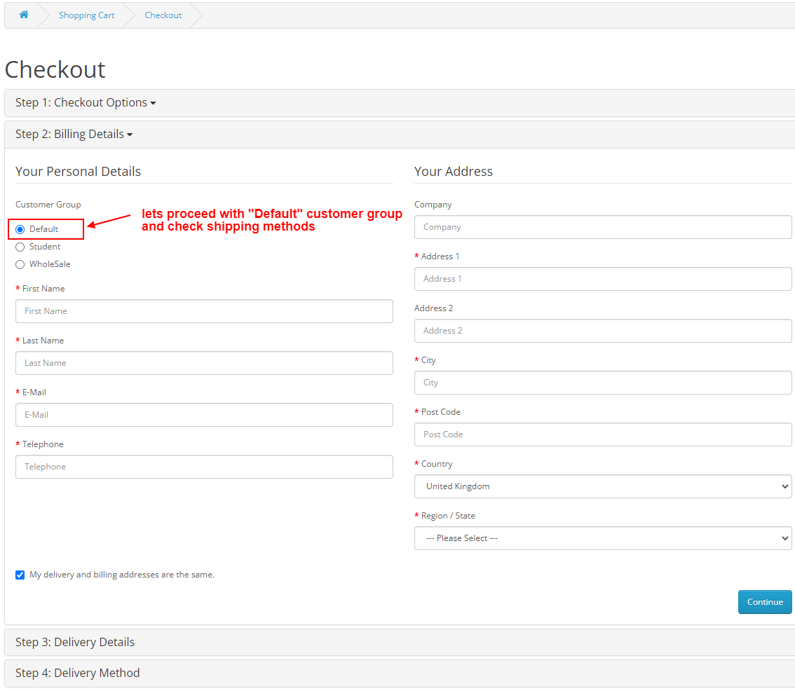 OpenCart - Shipping Method By Customer Groups