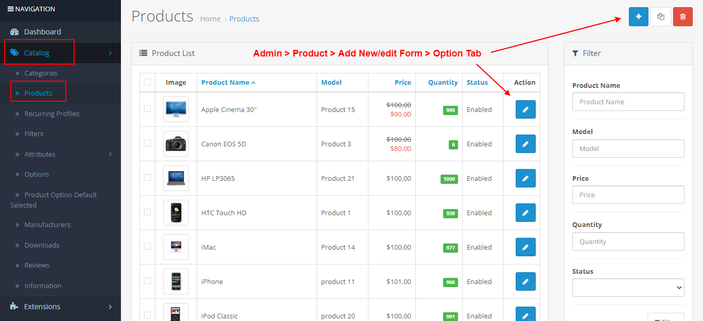 OpenCart - Product Option Default Selected