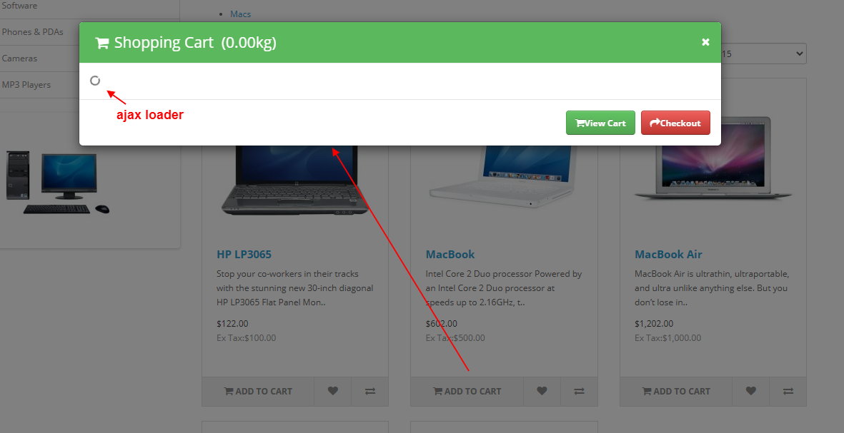OpenCart Add To Cart Popup