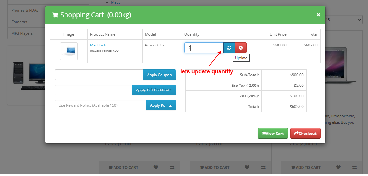 OpenCart Add To Cart Popup