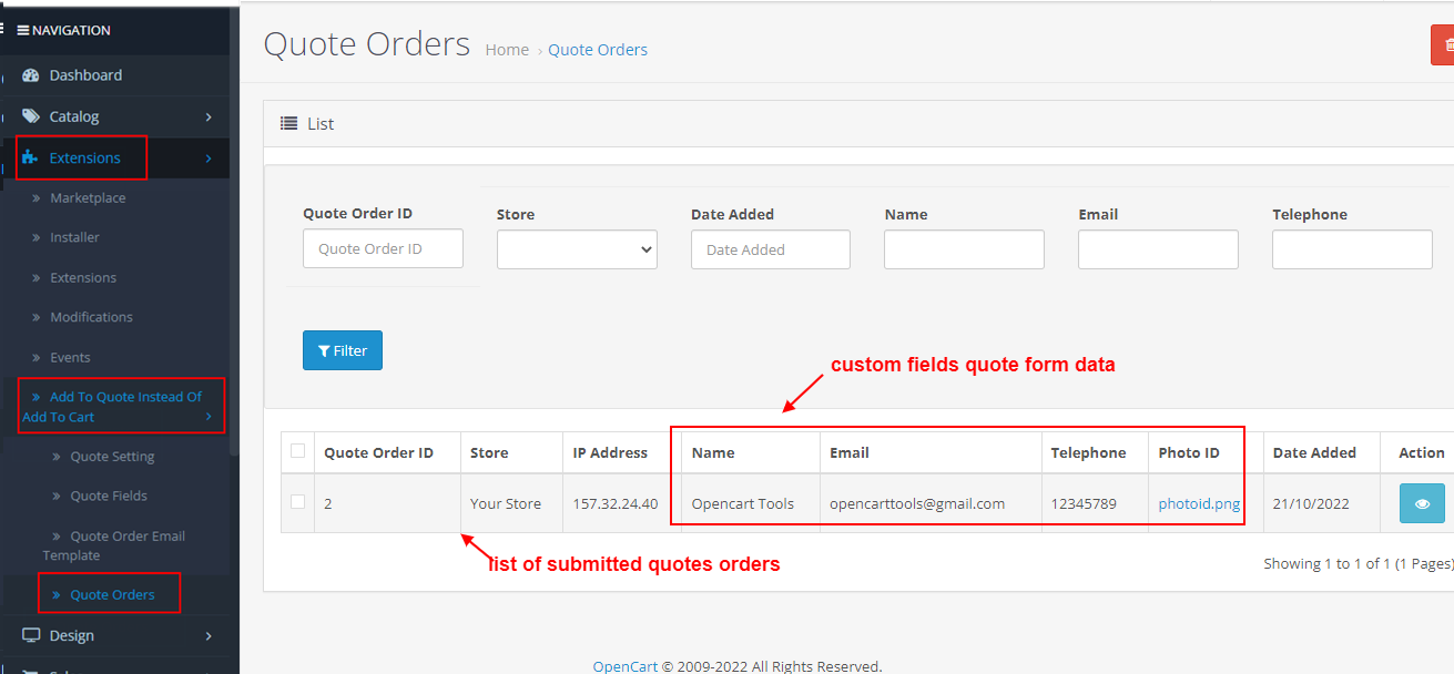 OpenCart Add To Quote Instead Of Add To Cart