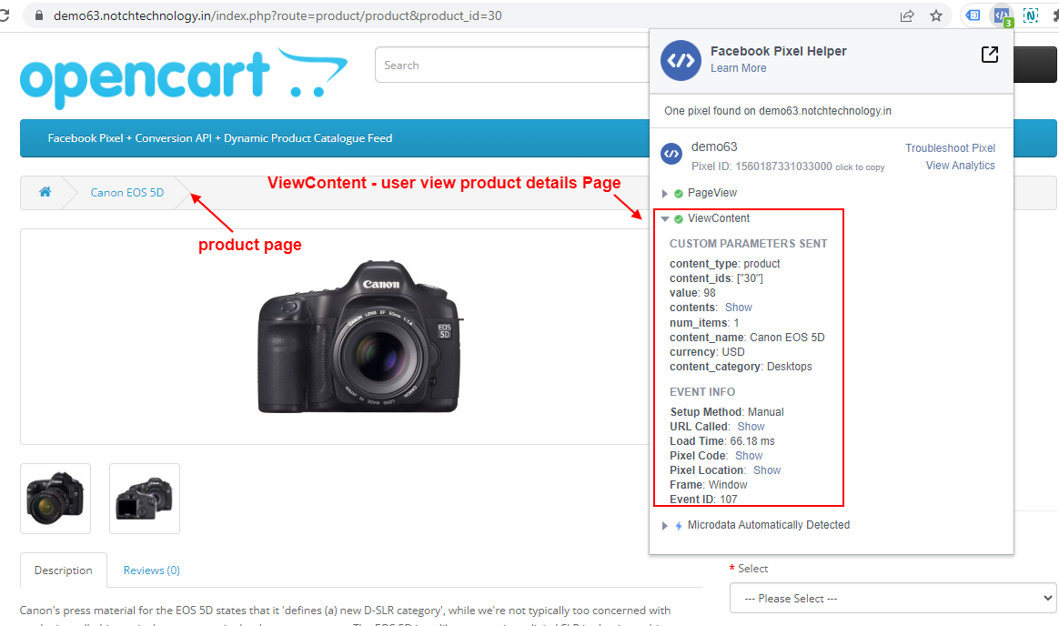 OpenCart Facebook Pixel + Conversion API + Dynamic Product Catalogue Feed