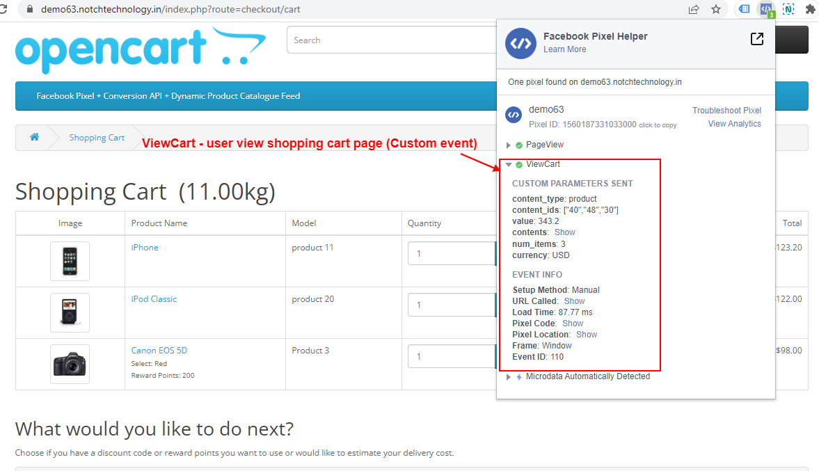 OpenCart Facebook Pixel + Conversion API + Dynamic Product Catalogue Feed