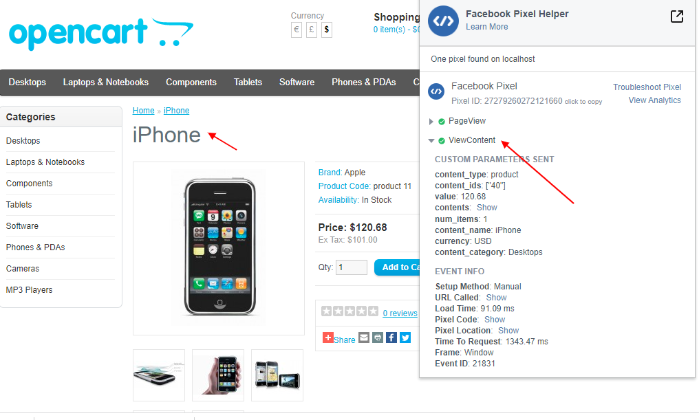 OpenCart Facebook Pixel + Conversion API + Dynamic Product Catalogue Feed