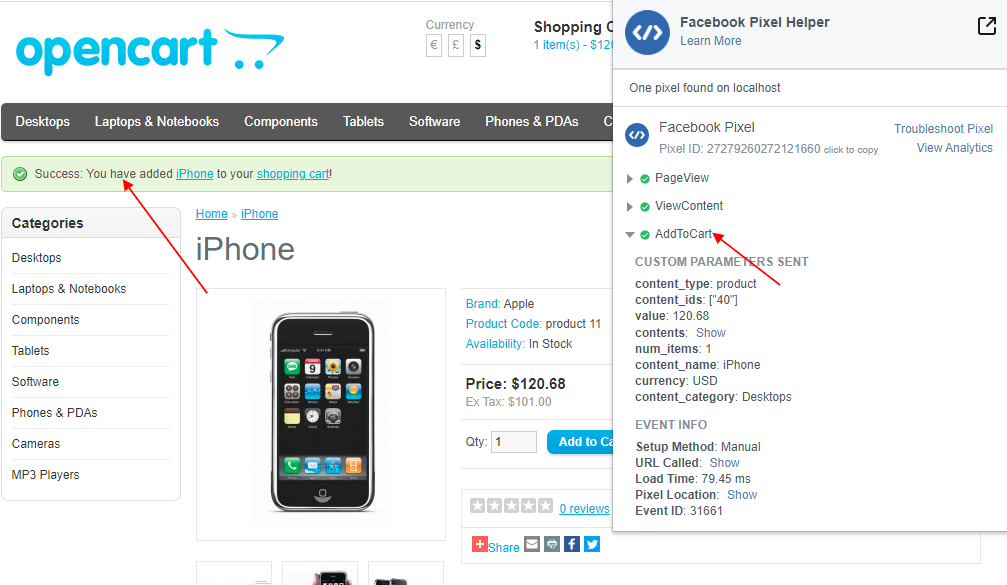 OpenCart Facebook Pixel + Conversion API + Dynamic Product Catalogue Feed