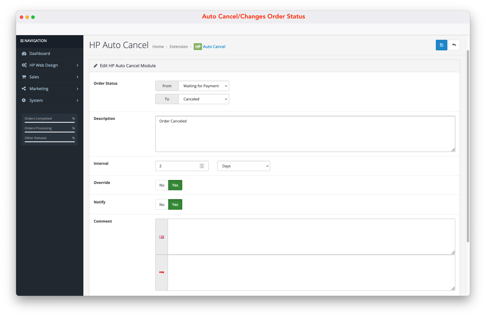 opencart-auto-cancel-auto-change-order-status