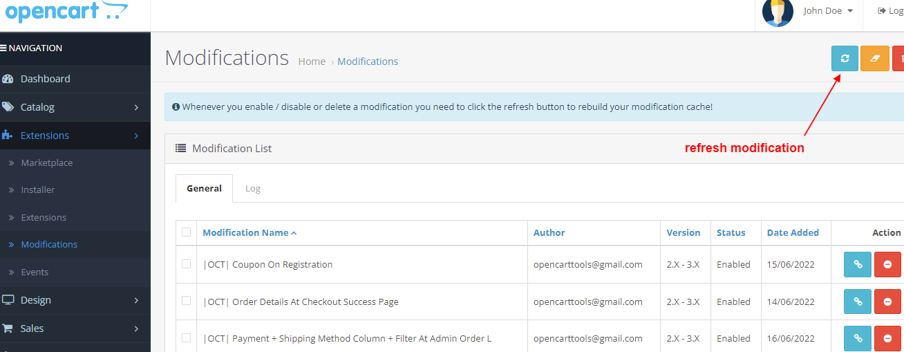 OpenCart Single Click Catalog Mode