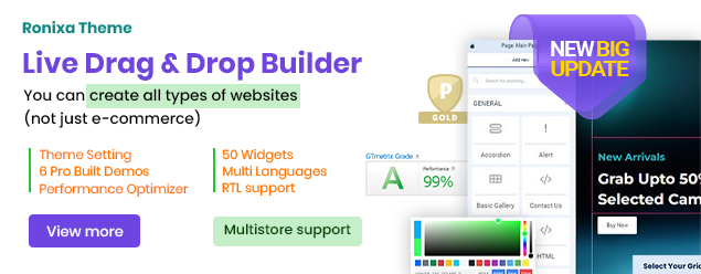 RONIXA Opencart Theme Builder